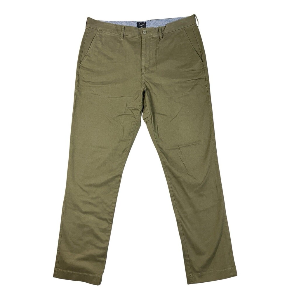 J Crew 770 Straight Chino Pants Mens 35x32 Catskill Green Stretch Khaki AR886